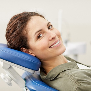 Patient smiling after preventing dental emergencies in Jacksonville